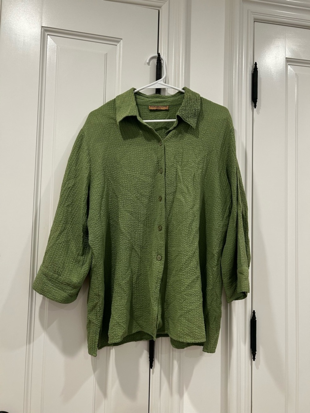 Notations Olive Textured Button-Front Shirt